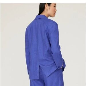 Madewell Cool and Slouchy Linen Blue Blazer